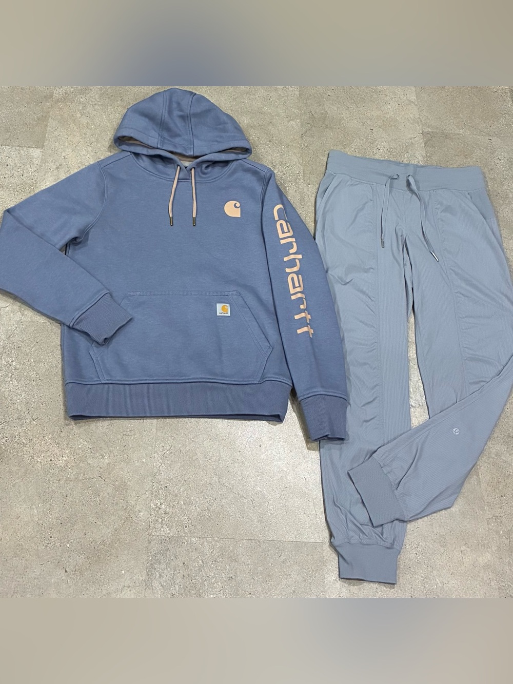 Womens LULULEMON/CARHARTT Dance Studio Pants & Hoodie Sweatshirt, sz 6….1 NWOT